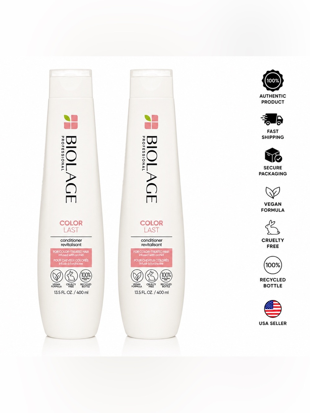 Biolage Color Last Conditioner 13.5 Fl Oz 400ml Color Treated Hair 2 Pack